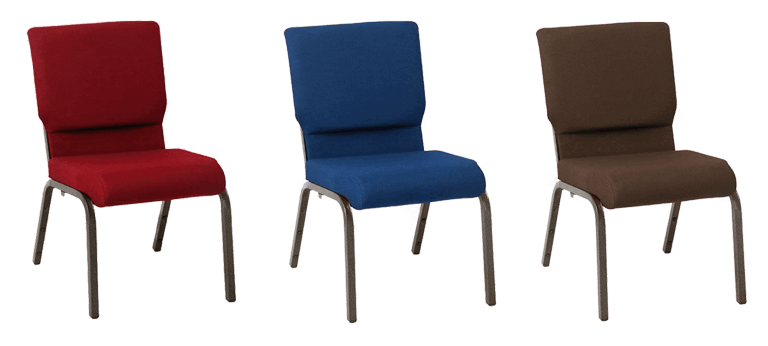 Chairs come in  brown, burgundy and blue colors